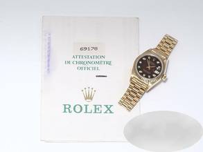 Thumbnail von Rolex Lady-Datejust Gelbgold 750 Diamanten Automatik 18kt Yellow Gold Damen President-band Chronometer Oyster Black Dial