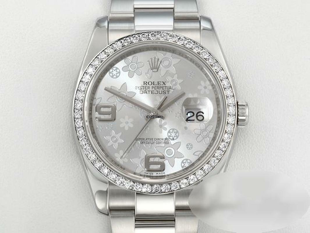 Rolex Datejust 36 Mm 116244 Stahl Weissgold 750 Diamanten Automatik Stainless Steel Oyster-band 18kt White Gold Chronometer