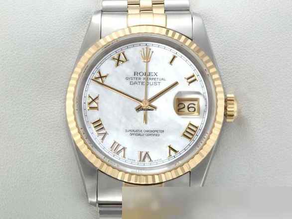  Rolex Datejust 36 36mm 16233 Stahl Gelbgold 750 Perlmutt Automatik 