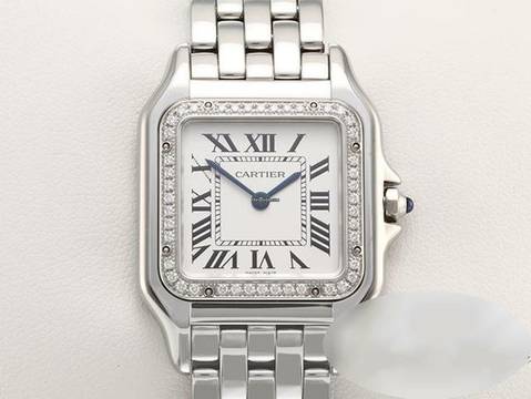  Cartier Panthère Mittleres Modell 2019 Edelstahl Diamanten W4pn0008 Damen 
