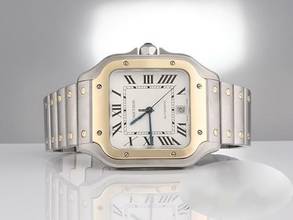Thumbnail von Cartier Santos Großes Modell W2sa0006 2018 Edelstahl Gelbgold 750 Automatik