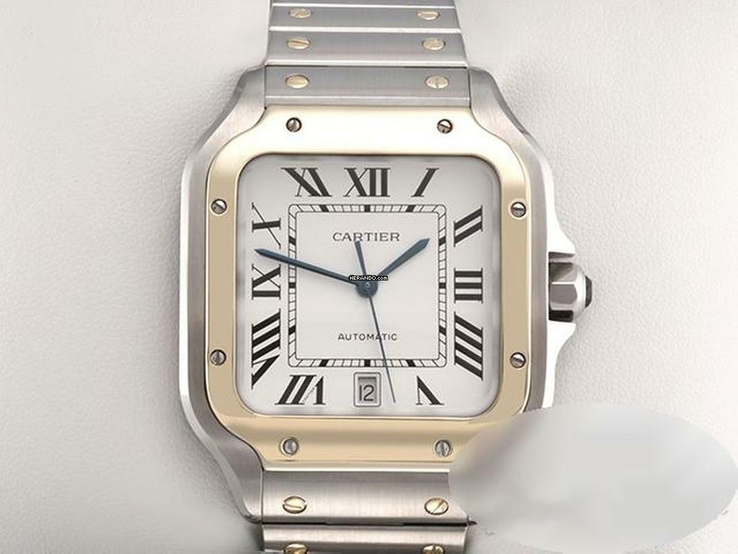 Cartier Santos Großes Modell W2sa0006 2018 Edelstahl Gelbgold 750 Automatik