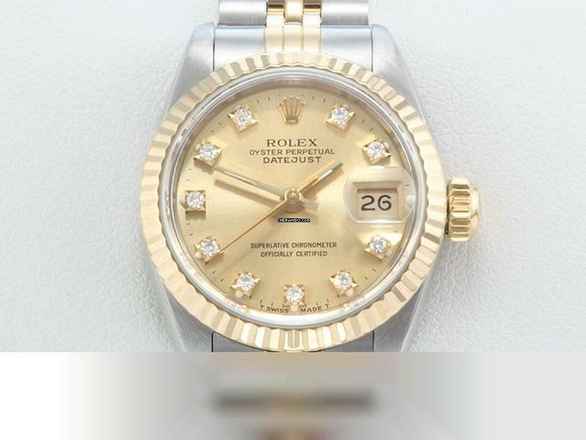  Rolex Lady-Datejust Edelstahl Gelbgold 750 Diamanten Automatik Gold Stahl Stainless Steel 18kt Yellow Gold Jubilé-band Chronometer Oyster 