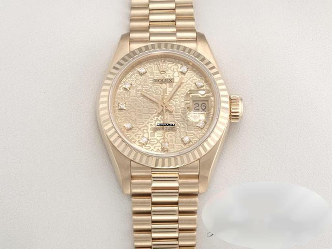 Rolex Lady-Datejust Gelbgold 750 Diamanten 1997 Automatik Gold Damen