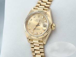 Thumbnail von Rolex Lady-Datejust Gelbgold 750 Diamanten Automatik 18kt Yellow Gold Damen President-band Chronometer Oyster
