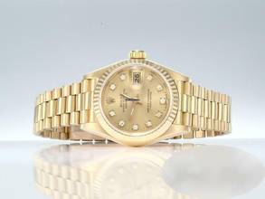 Thumbnail von Rolex Lady-Datejust Gelbgold 750 Diamanten Automatik 18kt Yellow Gold Damen President-band Chronometer Oyster