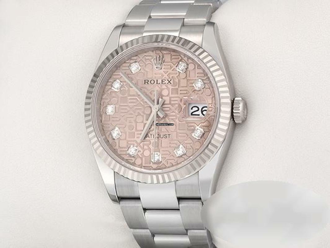 Rolex Datejust 36 36mm 126234 2021 Stahl Weissgold 750 Diamanten Automatik Gold