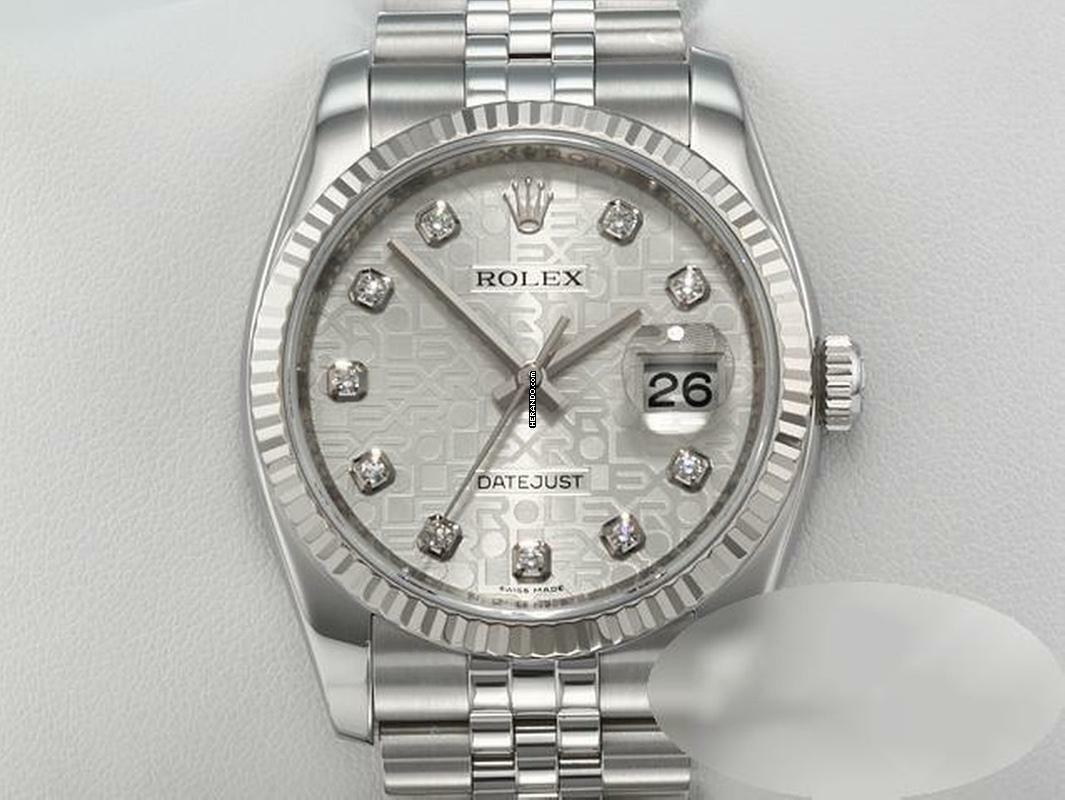 Rolex Datejust 36 Mm 116234 2015 Stahl Weissgold 750 Diamanten Automatik Stainless Steel 18kt White Gold Jubilé-band Chronometer Oyster