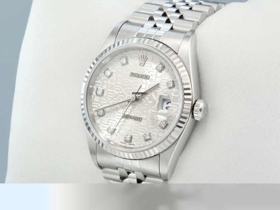 Rolex Datejust 36 36mm 16234 2001 Stahl Weissgold 750 Diamanten Automatik