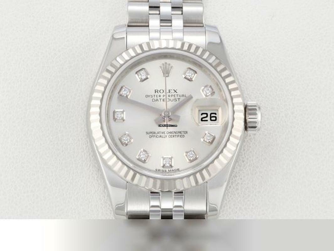  Rolex Lady-Datejust Stahl Weissgold 750 179174 Diamanten Automatik Stainless Steel 18kt White Gold Jubilé-band Chronometer Oyster 