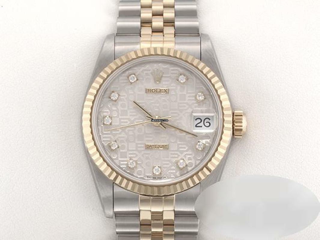 Rolex Datejust 31 Medium Stahl Gelbgold 750 Diamanten Automatik Stainless Steel 18kt Yellow Gold Stahl Jubilé-band Chronometer Oyster 