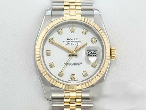  Rolex Datejust 36 Mm 116233 2013 Diamanten Stahl Gelbgold 750 Automatik 