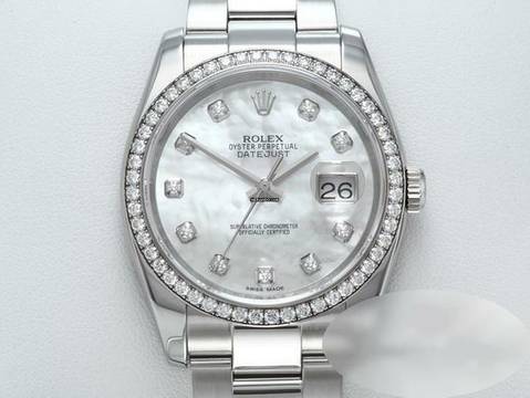  Rolex Datejust 36 116244 2014 Stahl Weissgold 750 Perlmutt Diamanten Automatik Stainless Steel 18kt White Gold Oyster-band Chronometer 