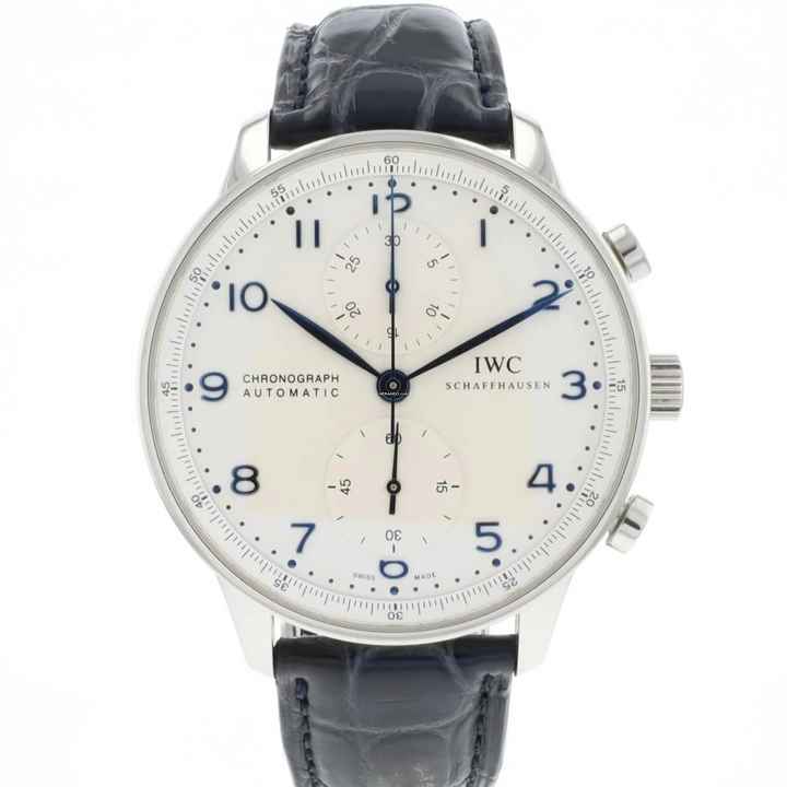  IWC Portugieser Chronograph Stainless Steel / Blue Numerals 