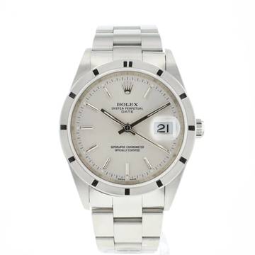  Rolex Oyster Perpetual Date 34MM Steel Oyster Silver Dial 