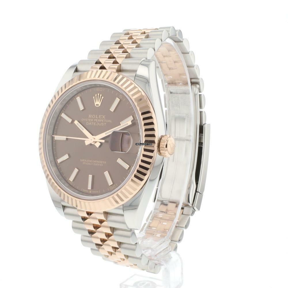  Rolex Datejust 41 Jubilee Fluted Steel Everose Choco Dial 