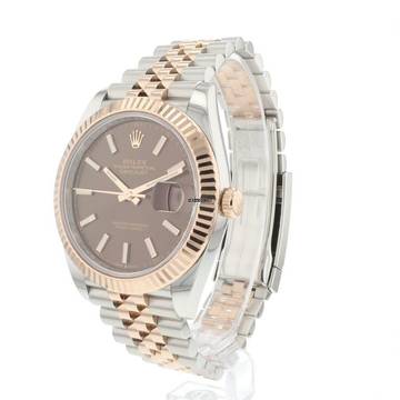  Rolex Datejust 41 Jubilee Fluted Steel Everose Choco Dial 