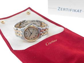Thumbnail von Cartier Cougar de Panthere XL mit Datum auf 3 Uhr 33mm im Best Zustand mit Cartier Service Etui