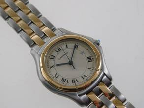 Thumbnail von Cartier Cougar de Panthere XL mit Datum auf 3 Uhr 33mm im Best Zustand mit Cartier Service Etui