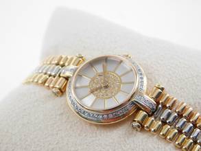 Thumbnail von Cartier Trinity massiv 18 Karat Gelbgold Lady 25 mm original Diamantbesatz und Goldband special Edition very rare