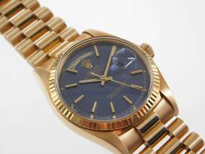 Thumbnail von Rolex Day-Date 36 mit Rolex Service Papieren von 2020 Day-Date 18 Karat Gelbgold im Top Zustand blaues Blatt LC 100 deutscher Wochentag