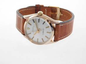Thumbnail von Rolex Oyster Perpetual 34 Medium massiv 18 Kt Rosegold 34 mm v 1945 im Top Zustand