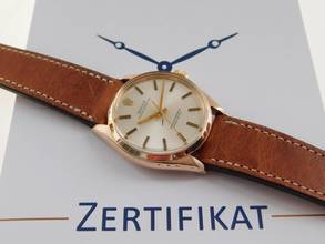 Thumbnail von Rolex Oyster Perpetual 34 Medium massiv 18 Kt Rosegold 34 mm v 1945 im Top Zustand