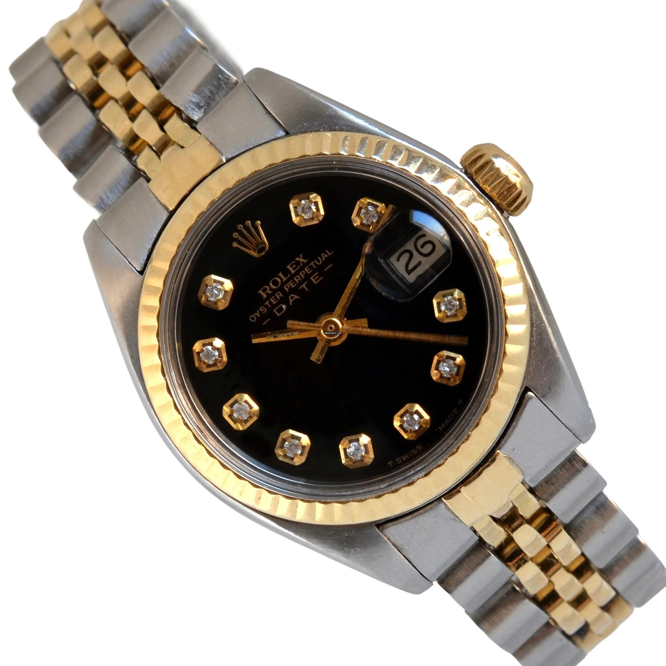  Rolex Lady-Datejust Date 6917 Ladies 26MM black diamonds dial 1977 
