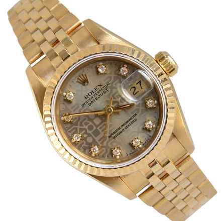  Rolex Lady-Datejust 69178 Ladies 26MM Factory diamonds dial gold 18KT Full Set TOP Condition 