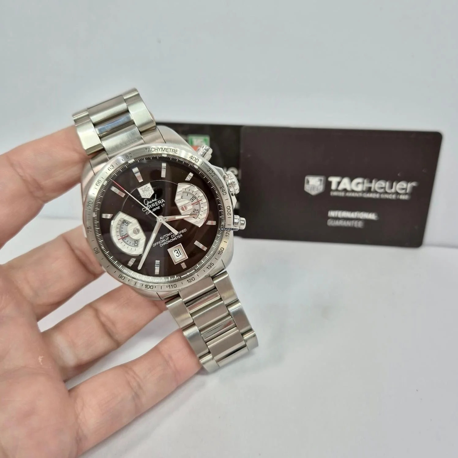 TAG Heuer Grand Carrera Calibre 17 Chocolate Dial 43mm Automático Completo