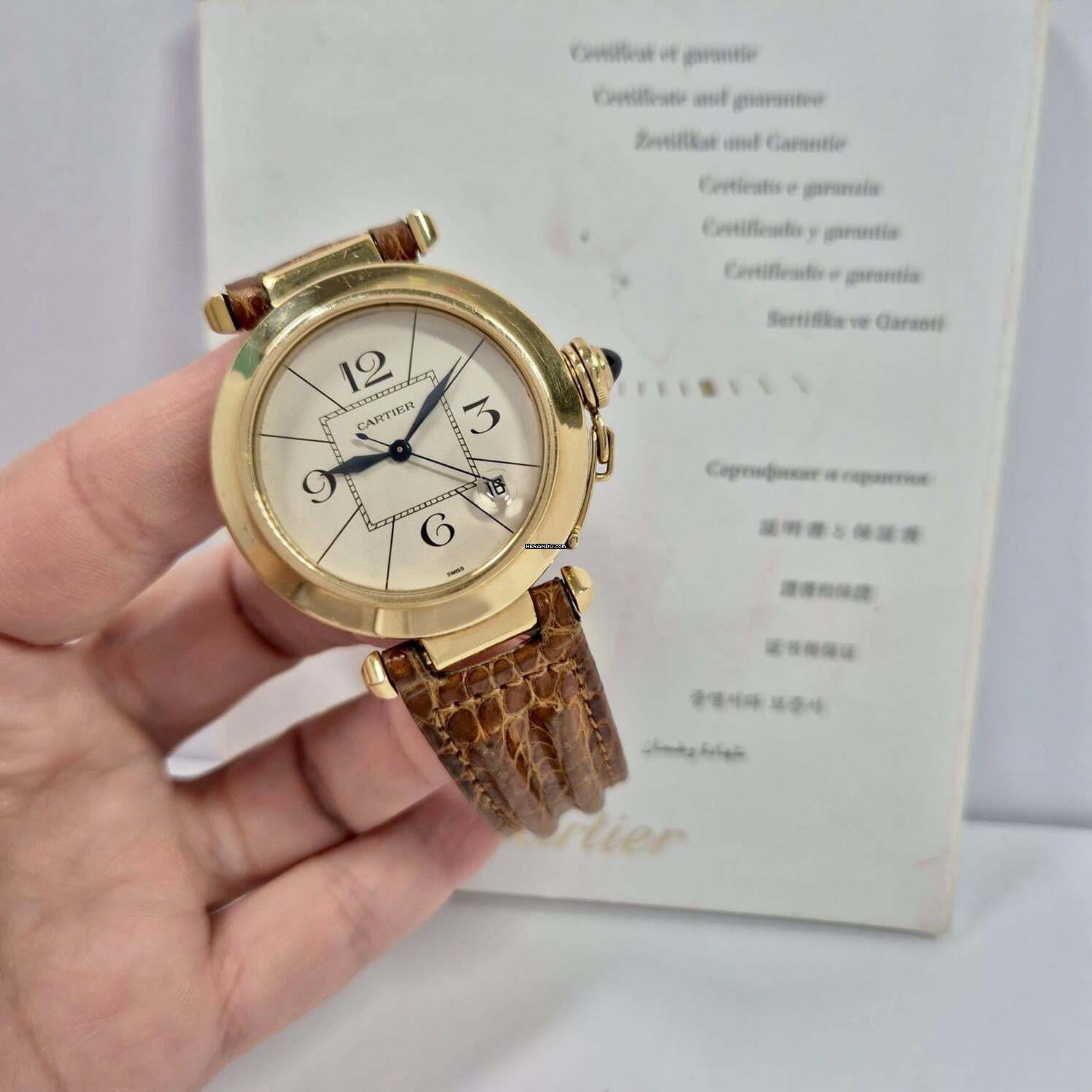  Cartier Pasha Yellow Gold 38mm Automático Completo 