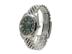 Thumbnail von Rolex Datejust 41 Edelstahl Weißgold 126334 Mint Green Riffelmuster Jubel-Band