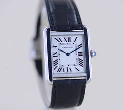 Thumbnail von Cartier Tank Solo Stahl Quarz Klassiker Sportlich Lederband 2716 white roman B+P