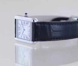 Thumbnail von Cartier Tank Solo Stahl Quarz Klassiker Sportlich Lederband 2716 white roman B+P