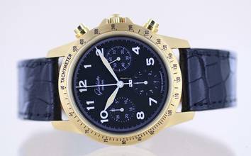 Thumbnail von Glashütte Original Senator Navigator Chronograph 18K Gold 10-60 Automatik Klassiker Black Dial