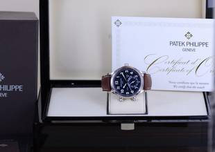 Thumbnail von Patek Philippe Calatrava Pilot Travel Time 18K Weißgold Kal 324 Deep Blue Luxusuhr