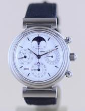 Thumbnail von IWC Da Vinci Perpetual Calendar Chronograph Steel white Dial 39 mm Ewiger Calendar Perpetual