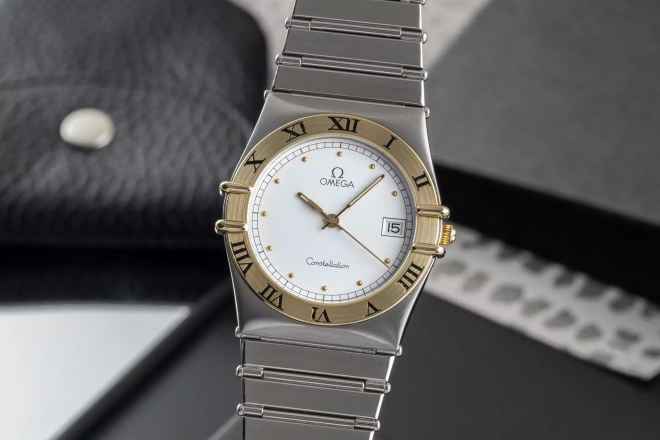  Omega Constellation Quartz Stahl / Gold Quarz Herrenuhr Ref. 398.0876 Klassiker 