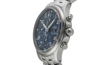 Thumbnail von Sinn 358 SA Flieger Chronograph Blue Dial Stahl Automatik Ref. 358.064 B&P 2023