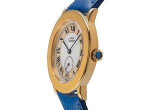 Thumbnail von Cartier must Ronde LM 925 Silber vergoldet Quarz Herrenuhr Ref. W1006922 1810 1