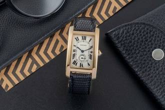 Thumbnail von Cartier Tank Américaine LM 18k (0,750) Gold Quarz Herrenuhr Ref W2600951 8012905