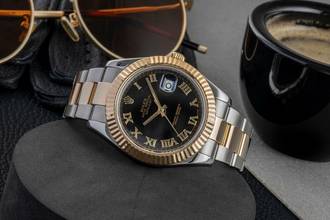 Thumbnail von Rolex Datejust II Black Roman Stahl Gold Automatik Herrenuhr Oyster Ref. 116333