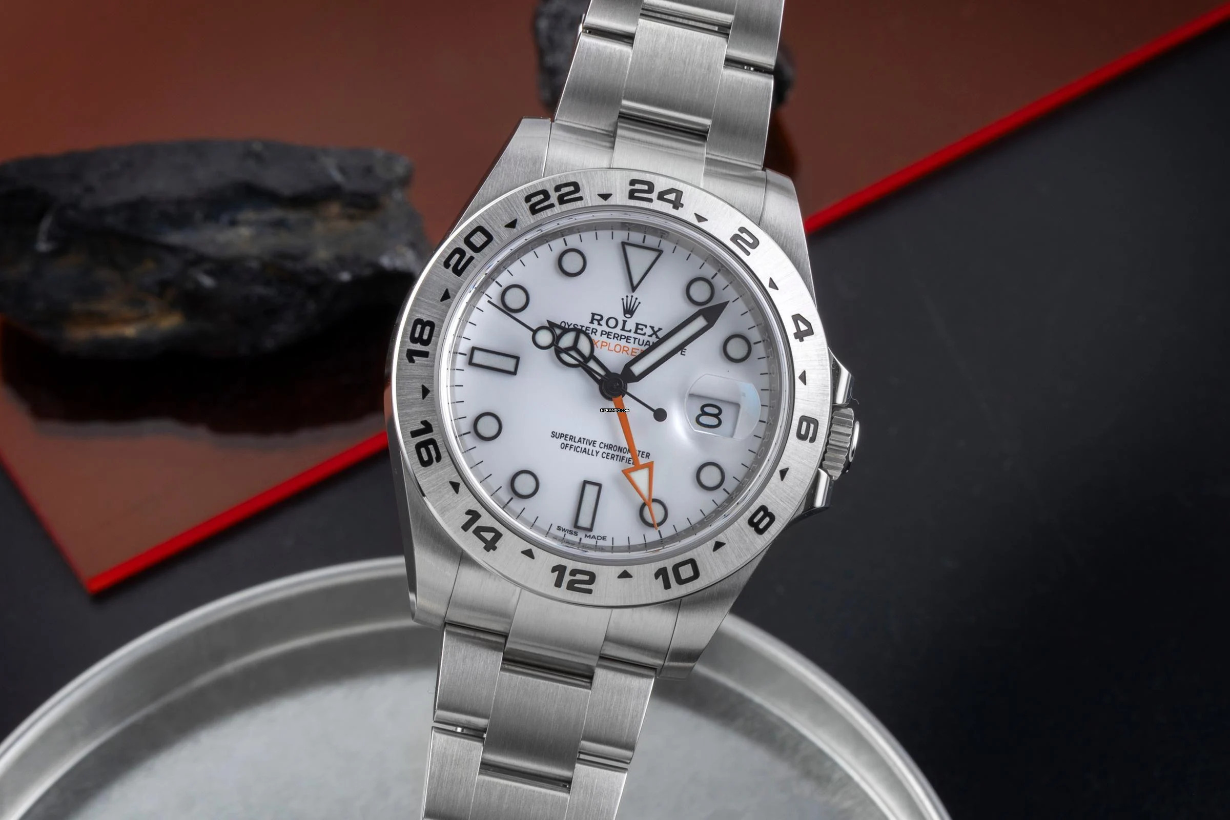 Rolex Explorer II White Dial Edelstahl Automatik Herrenuhr Ref. 216570 B&P 2020