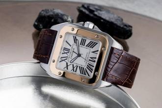 Thumbnail von Cartier Santos 100 XL Stahl / Gold Automatik Herrenuhr Ref. W20077X7 B&P 2004