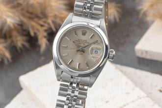 Thumbnail von Rolex Oyster Perpetual Lady Date 26 Gold Dial Oyster Edelstahl Automatik Damenuhr Ref. 69160