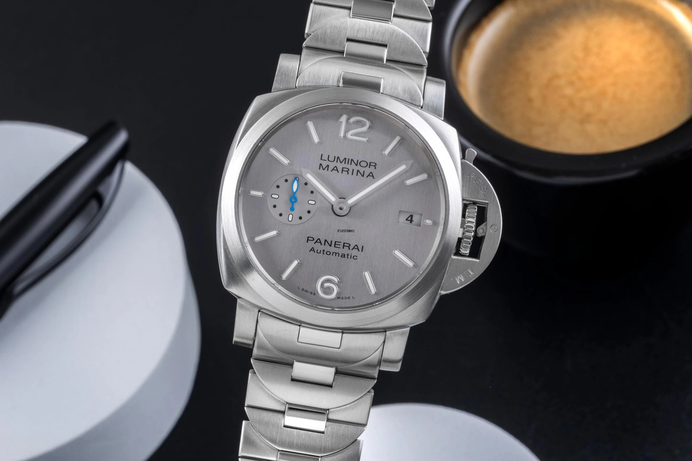 Panerai Luminor Marina Automatic Stahl Automatik Herrenuhr Ref PAM00977 Box & Papiere 2019