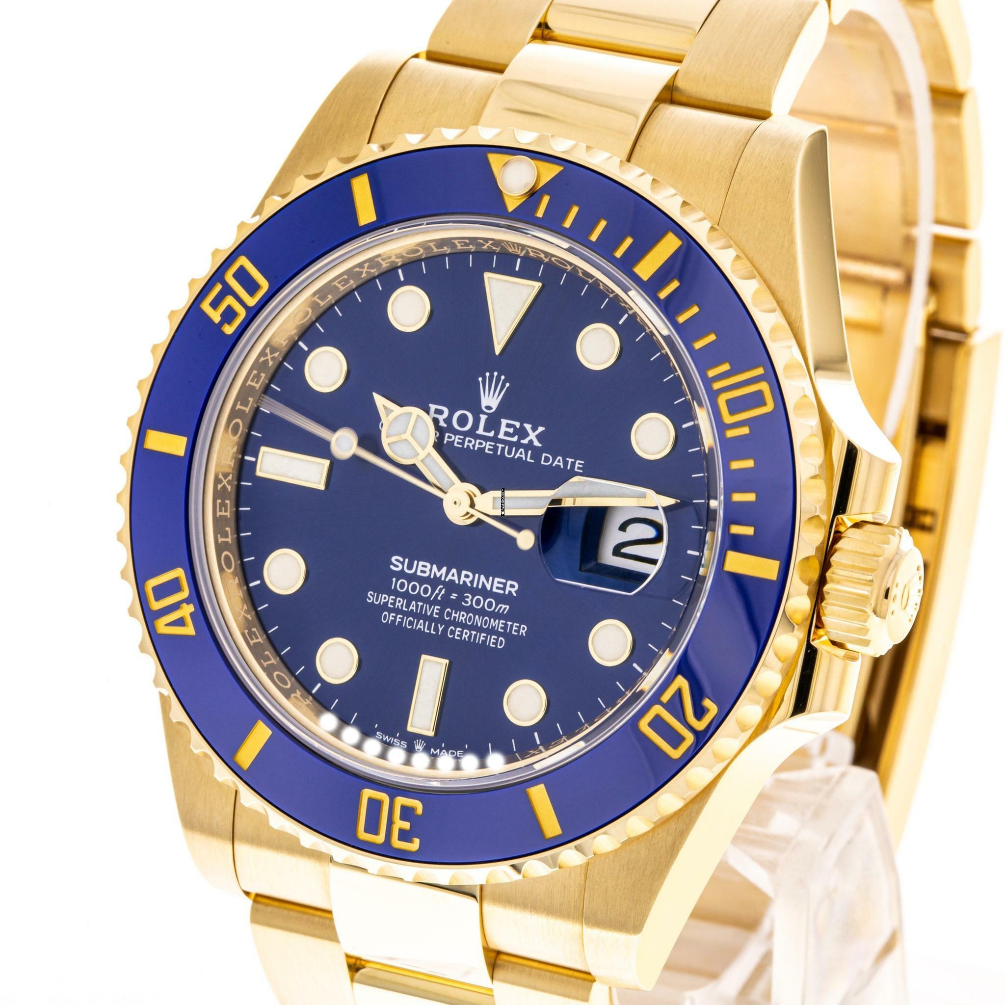 Thumbnail von Rolex Submariner Date 41 Yellow Gold Blue – 126618LB – like NEW – 2022 Full Set Lc100