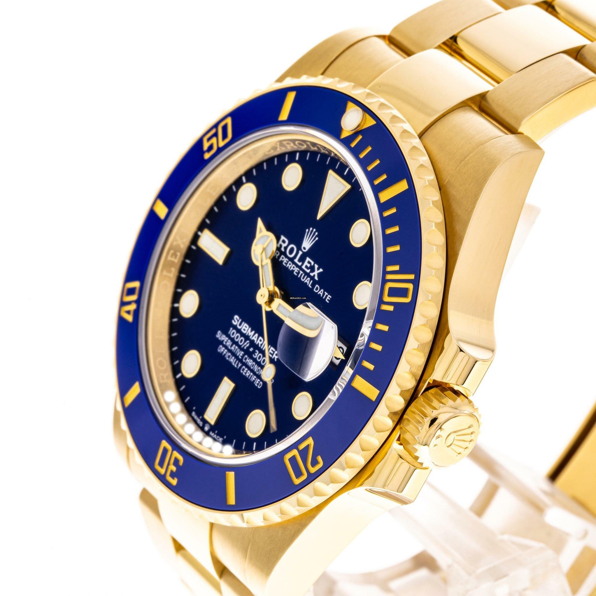 Thumbnail von Rolex Submariner Date 41 Yellow Gold Blue – 126618LB – like NEW – 2022 Full Set Lc100