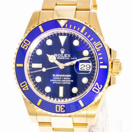 Rolex Submariner Date 41 Or jaune bleu – 126618LB – comme NEUF – 2022 Ensemble complet Lc100