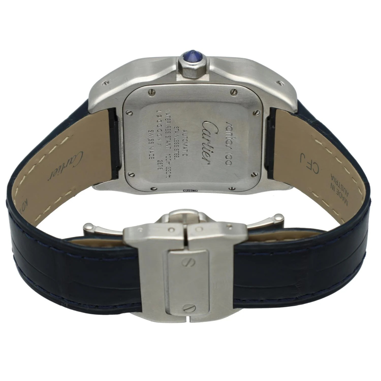 Thumbnail von Cartier Santos 100 Ref. 2878 Midsize Full set with diamonds